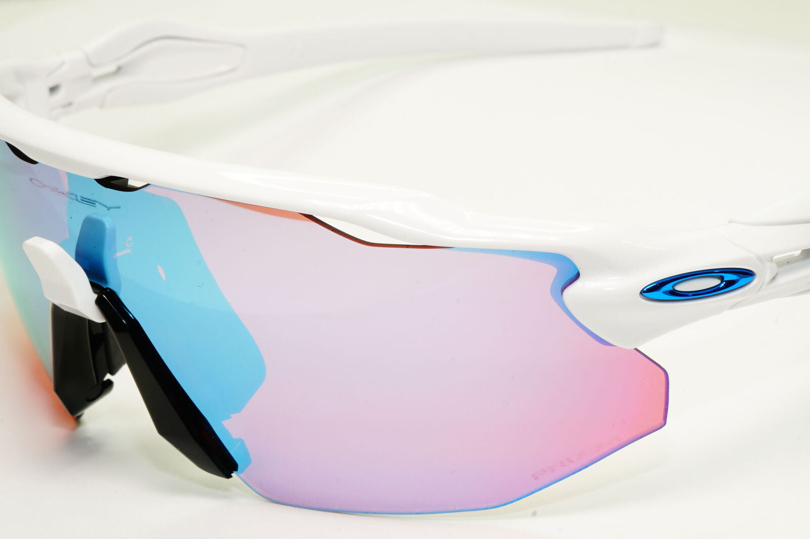 Oakley Radar EV Advacer Sunglasses White Red Mirror Prizm Snow OO 9442 1038