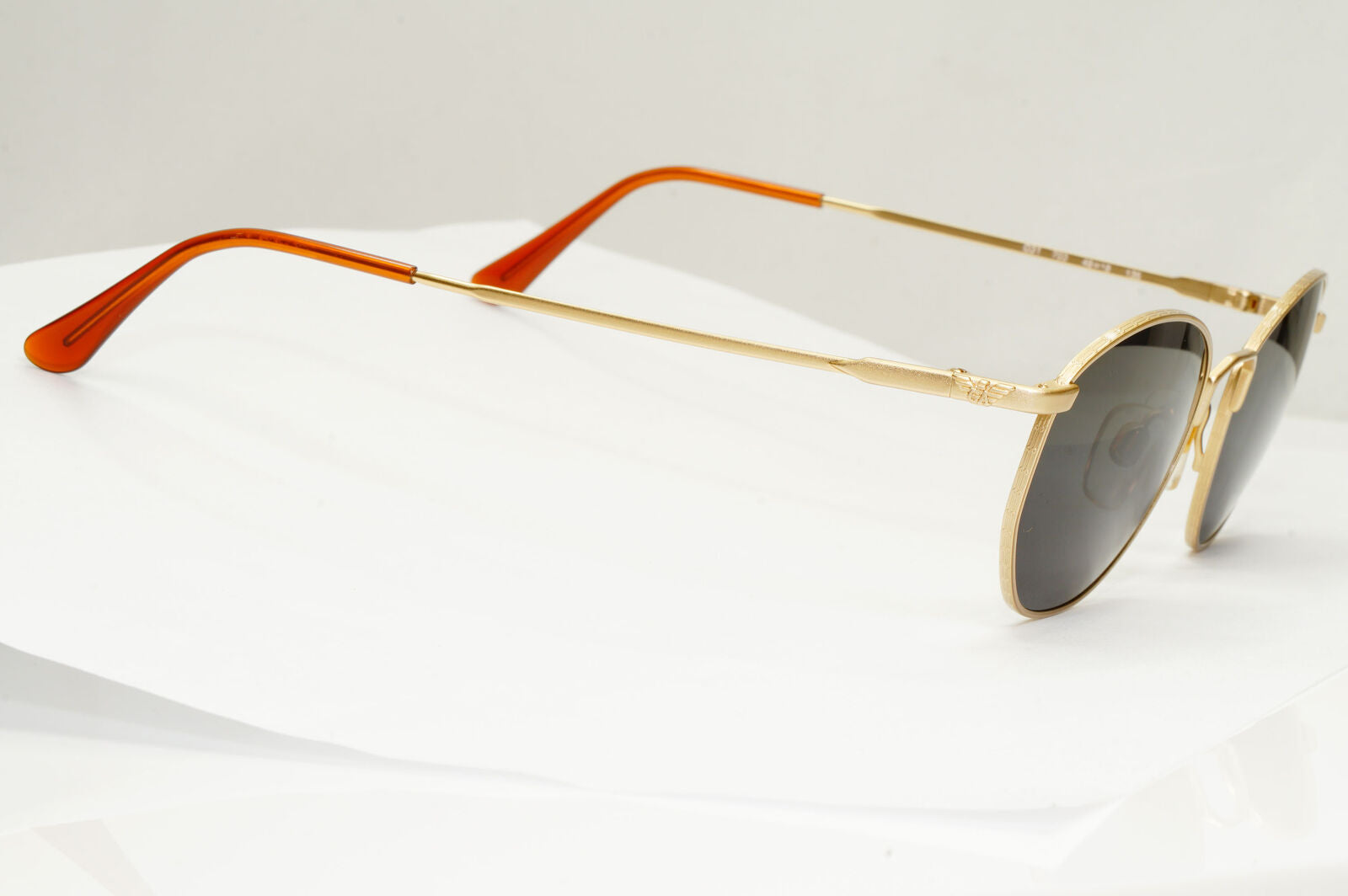 Emporio Armani Sunglasses 1997 Vintage Gold Black Metal Round 031 703 48mm C