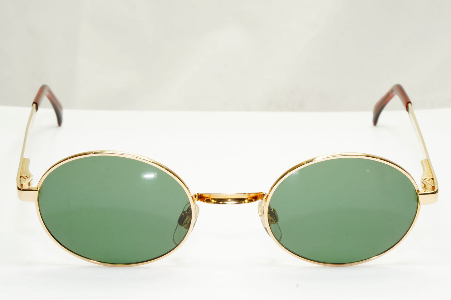 Emporio Armani Sunglasses 1997 Vintage Gold Green Metal Oval 076 743 48mm B