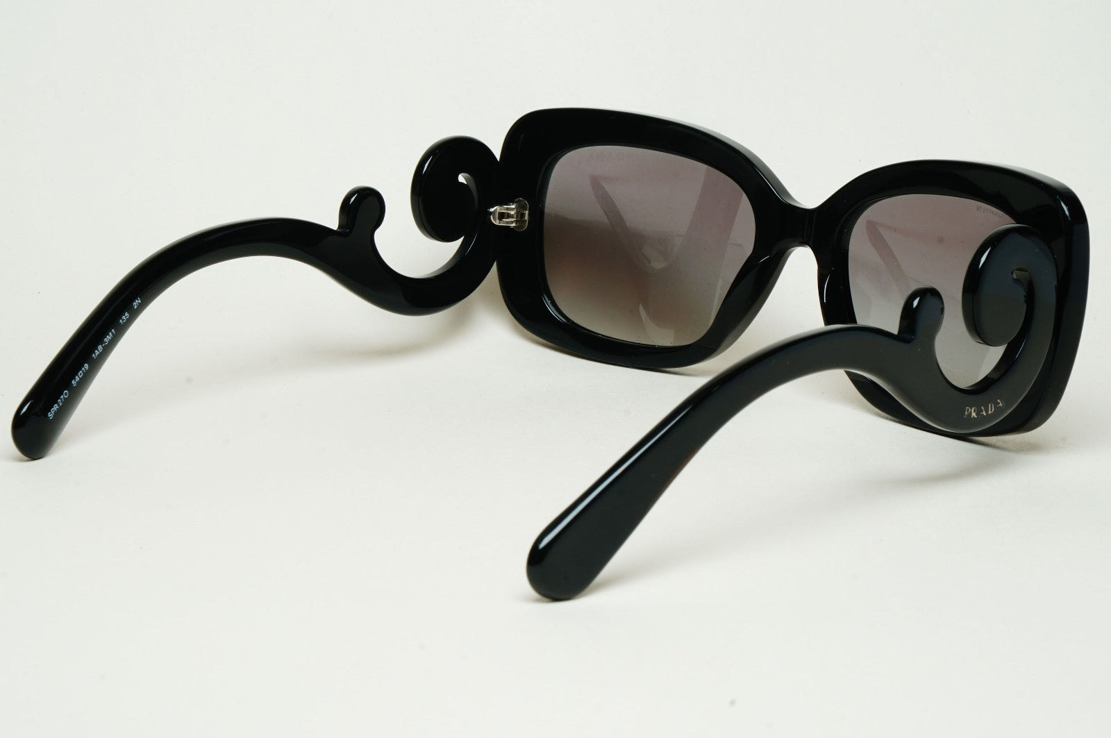 Prada Sunglasses Baroque Swirl Black Grey Square PR27OS SPR 27O 1AB-3M1