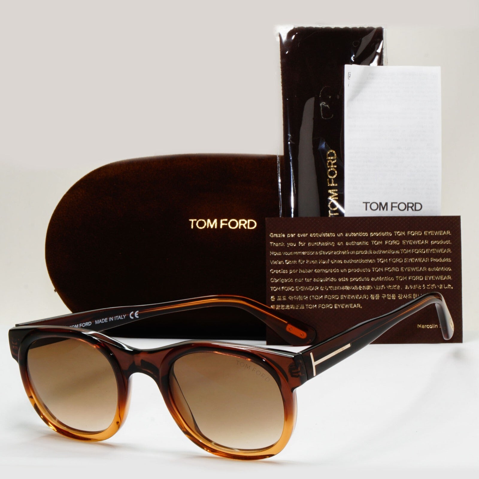 Tom Ford Sunglasses Bachardy Vintage 2009 Brown Honey Gradient TF 153 50F [A]