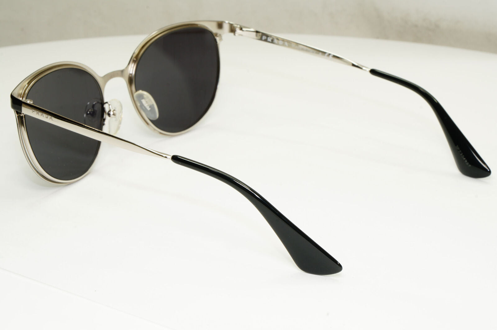 Prada Sunglasses Black Silver Metal Square Panto PR53TV VPR 53T 1AB-1O1 180323