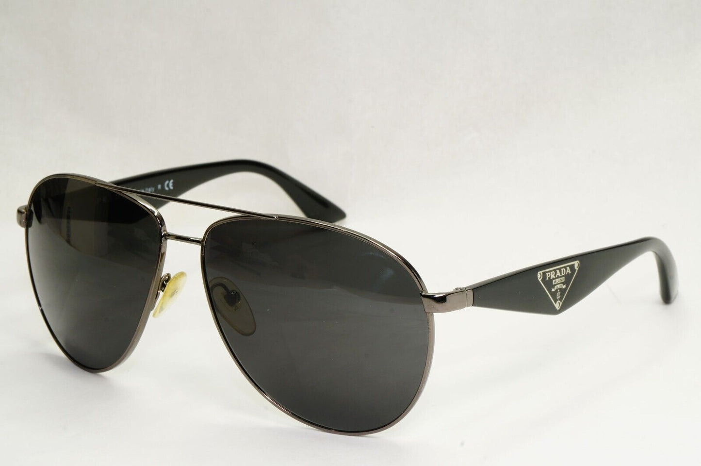 Prada Sunglasses Triangle Logo Pilot Gunmetal Black PR53QS SPR 53Q 5AV0A7 270324