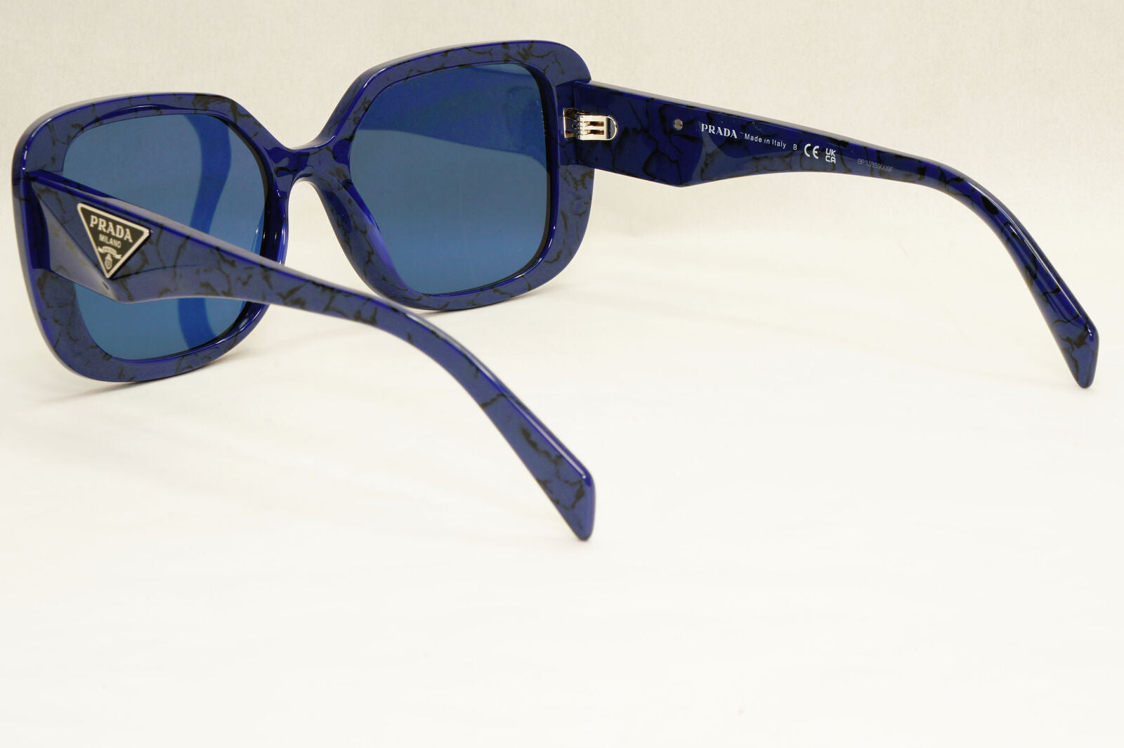 Prada Sunglasses Blue Triangle Symbole Marble Square PR10ZV VPR 10Z 18D-1O1 53mm