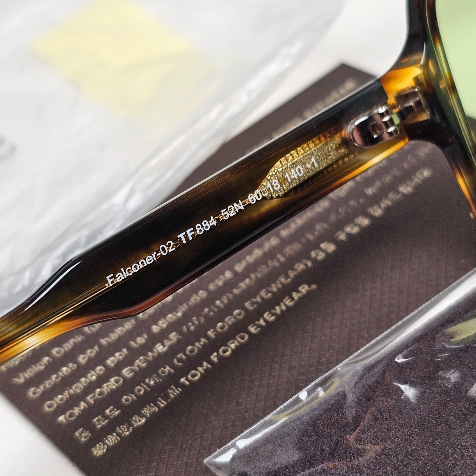 Tom Ford Sunglasses Falconer-02 Navigator Square Brown Green FT0884 TF 884 52N