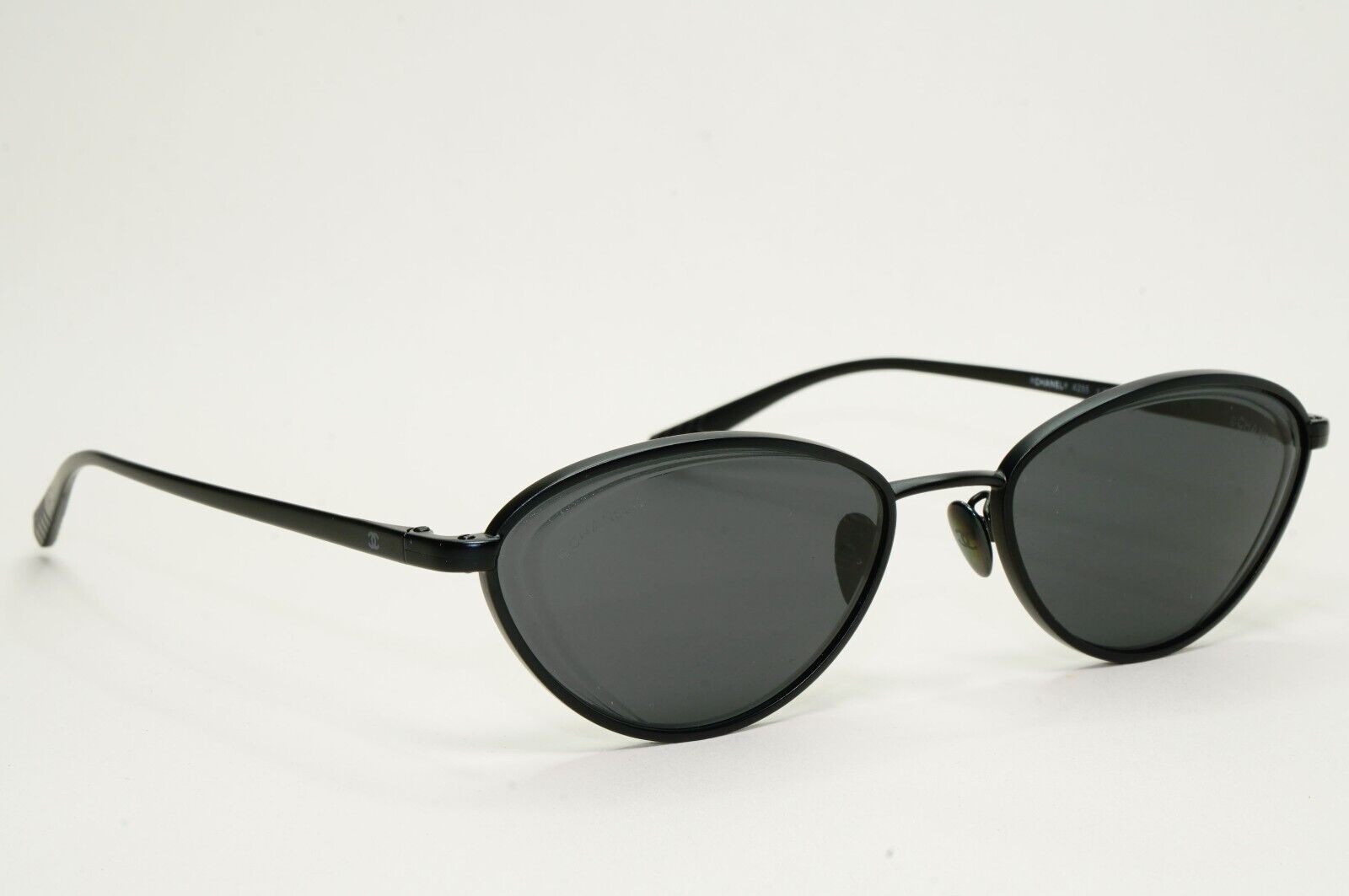 Chanel Sunglasses Black Cat Eye Metal 4255 c.101/S4 55mm