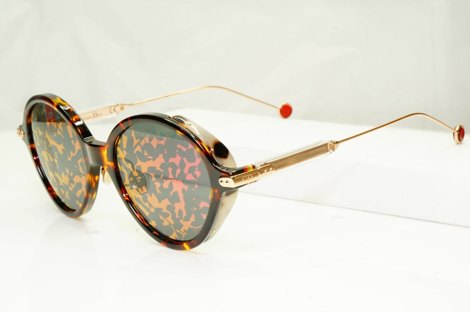 Authentic Dior Womens Sunglasses Round Umbrage Havana Brown Gold Mirror 0X3TN