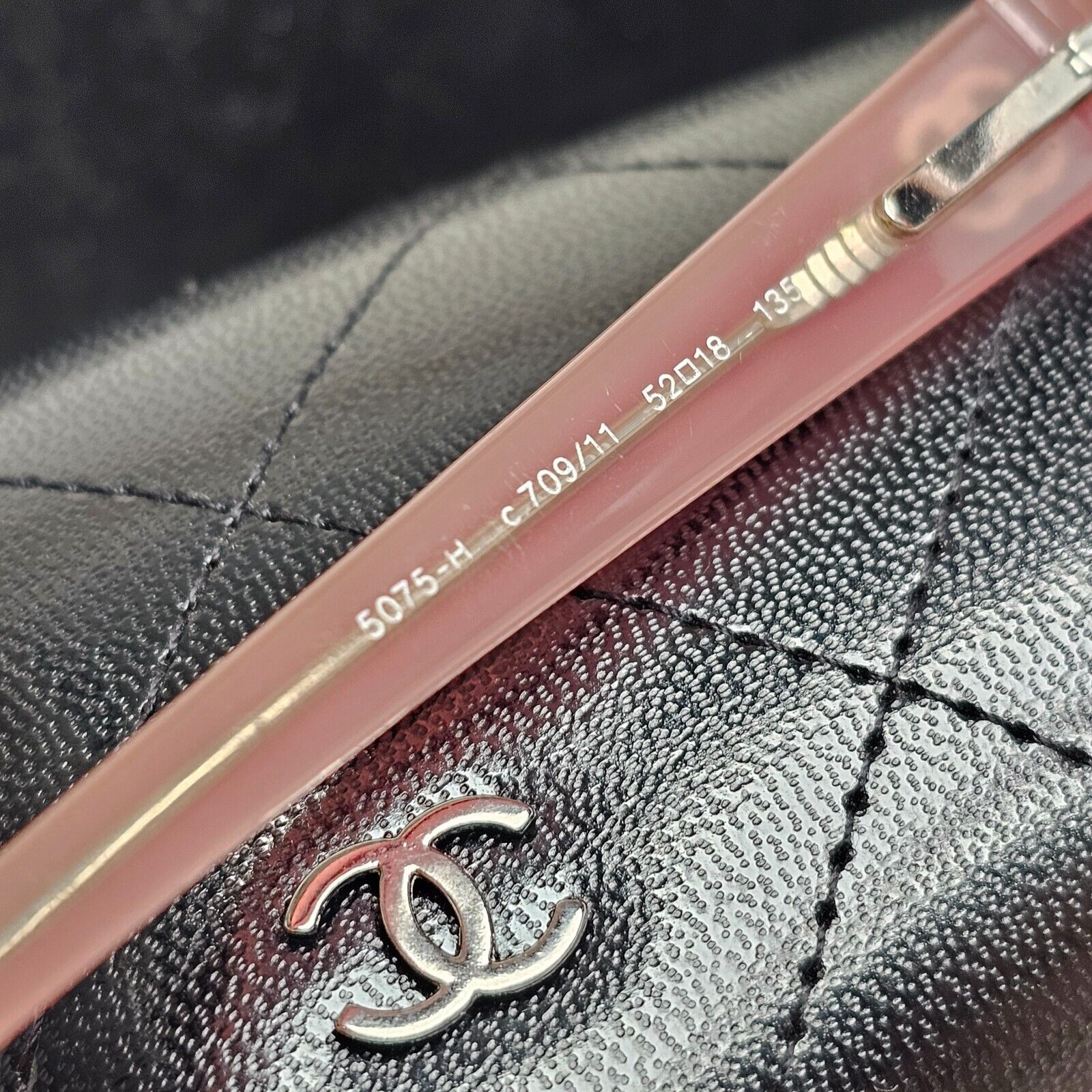 Chanel Sunglasses 2008 Vintage Pink Mother of Pearl Black 5075-H c.709/11 050225