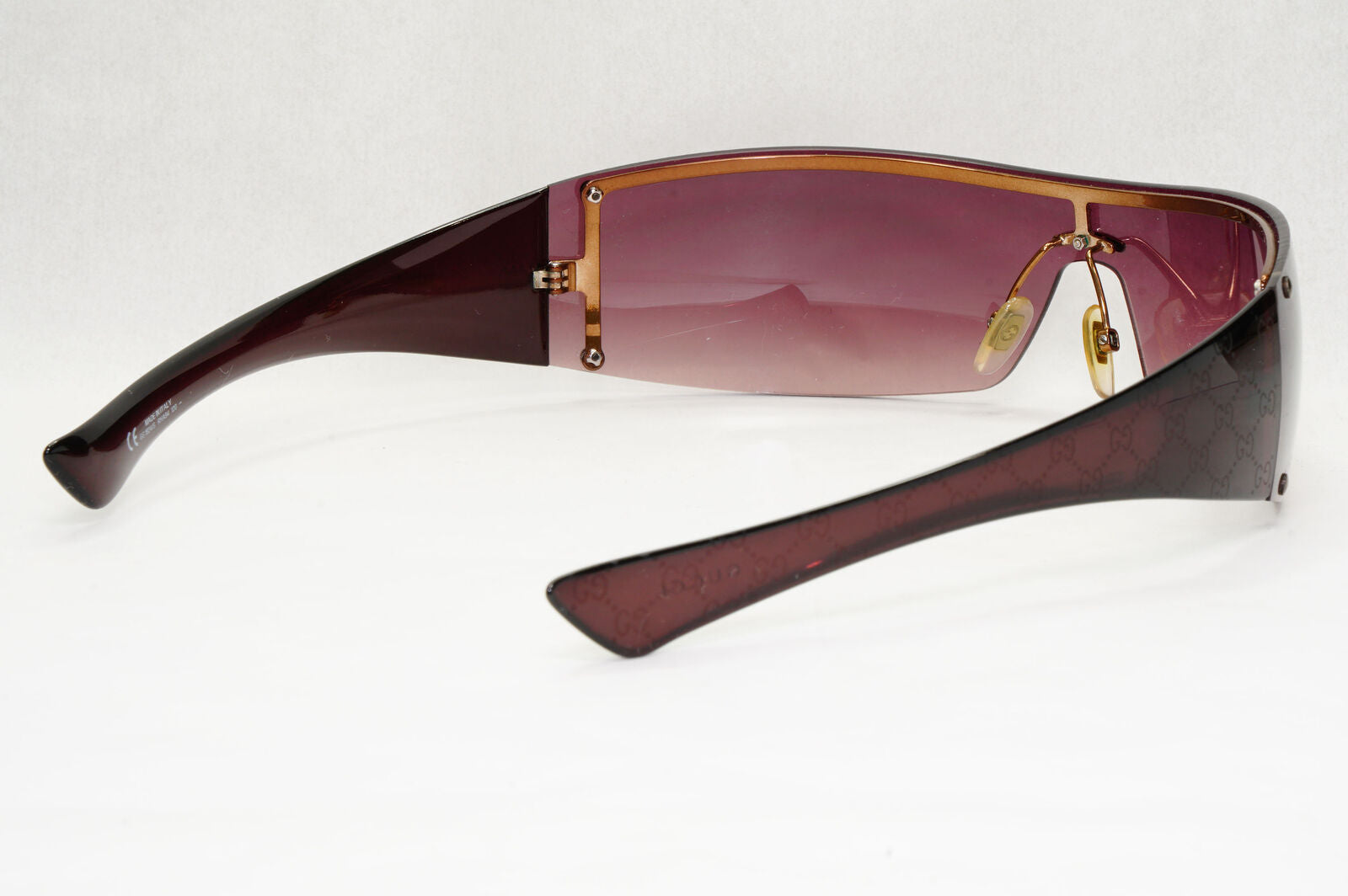 Gucci Monogram Sunglasses 2006 Vintage Shield Unisex Brown GG 1824 RHA94 191223