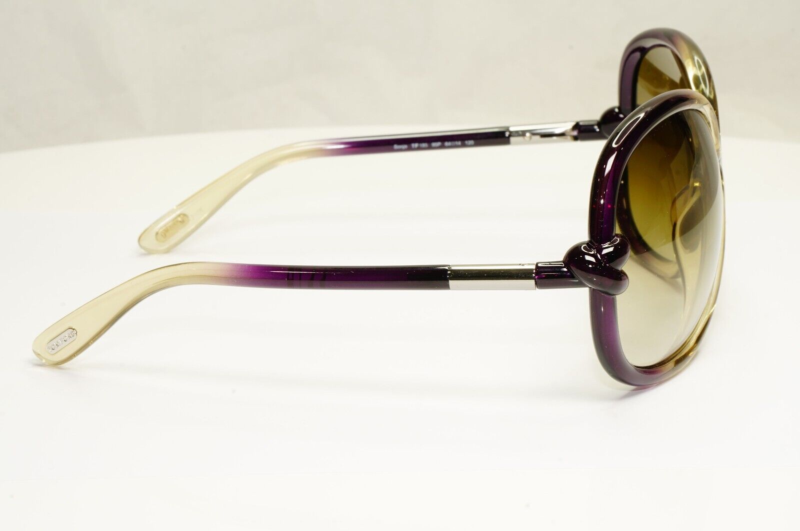 Tom Ford Oversized Sunglasses Knot Brown Gradient Purple TF 185 Sonja 95P 37809
