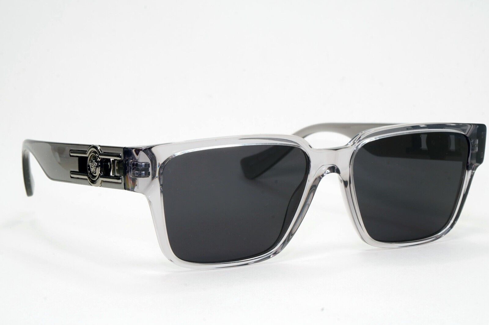 Versace Sunglasses Black Grey Transparent Square Medusa MOD VE 3346 593 55mm