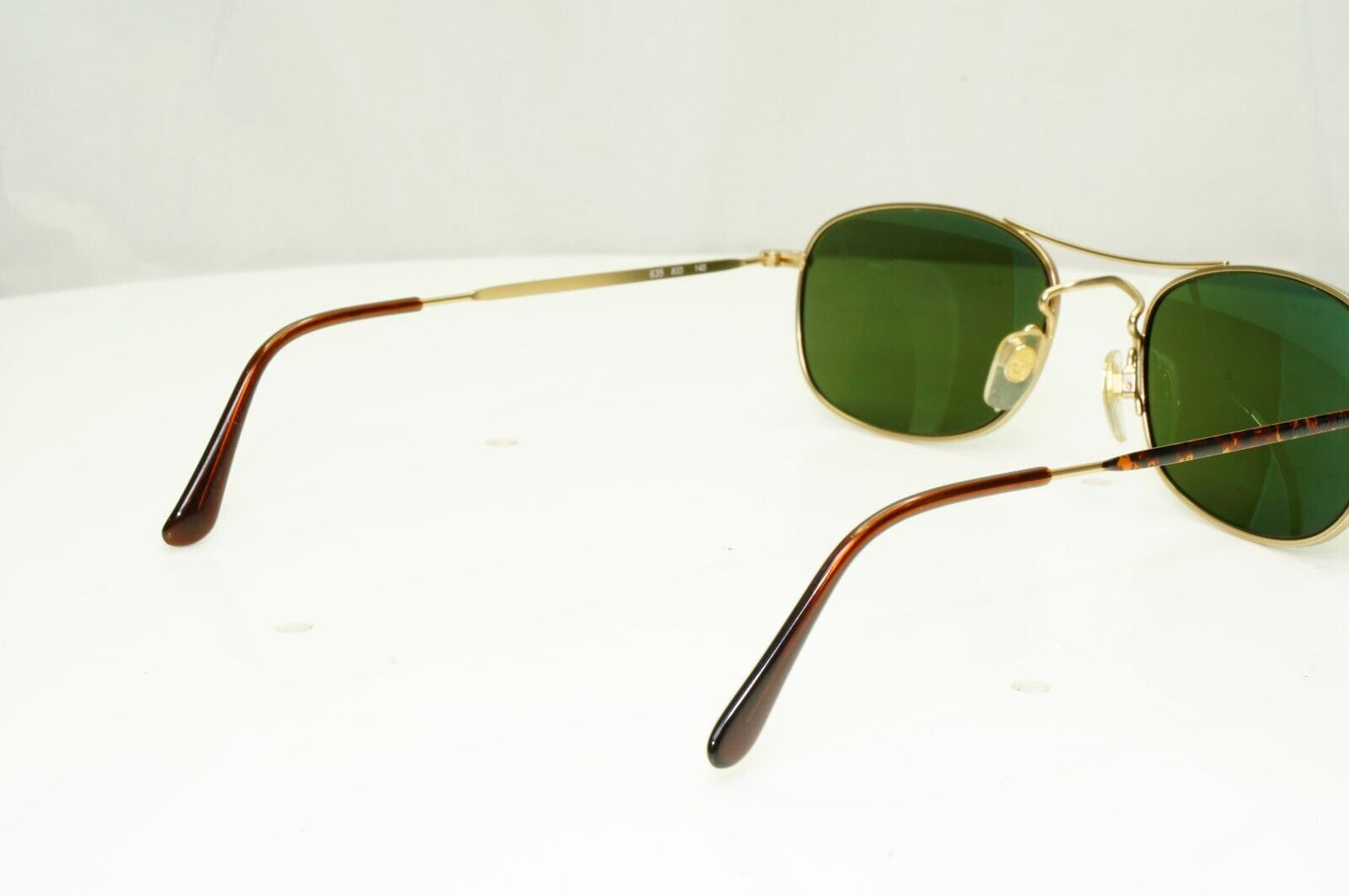 Giorgio Armani 1997 Vintage Sunglasses Gold Green Tortoise Brown Pilot 635 833
