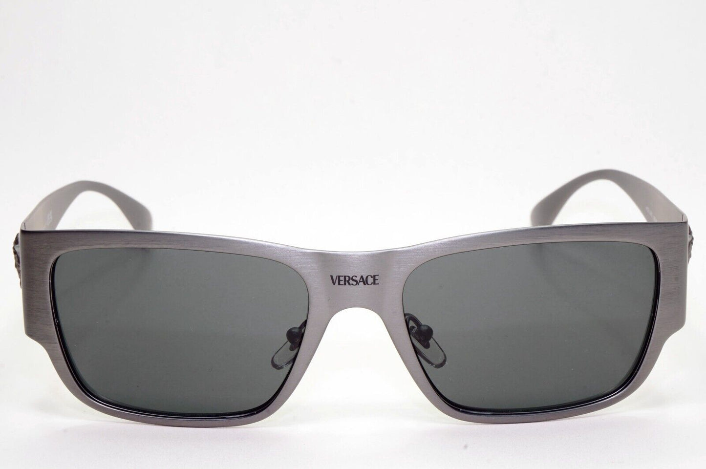 Versace Sunglasses Gunmetal Medusa Dark Silver Brushed Matte MOD VE 2262 1262/87