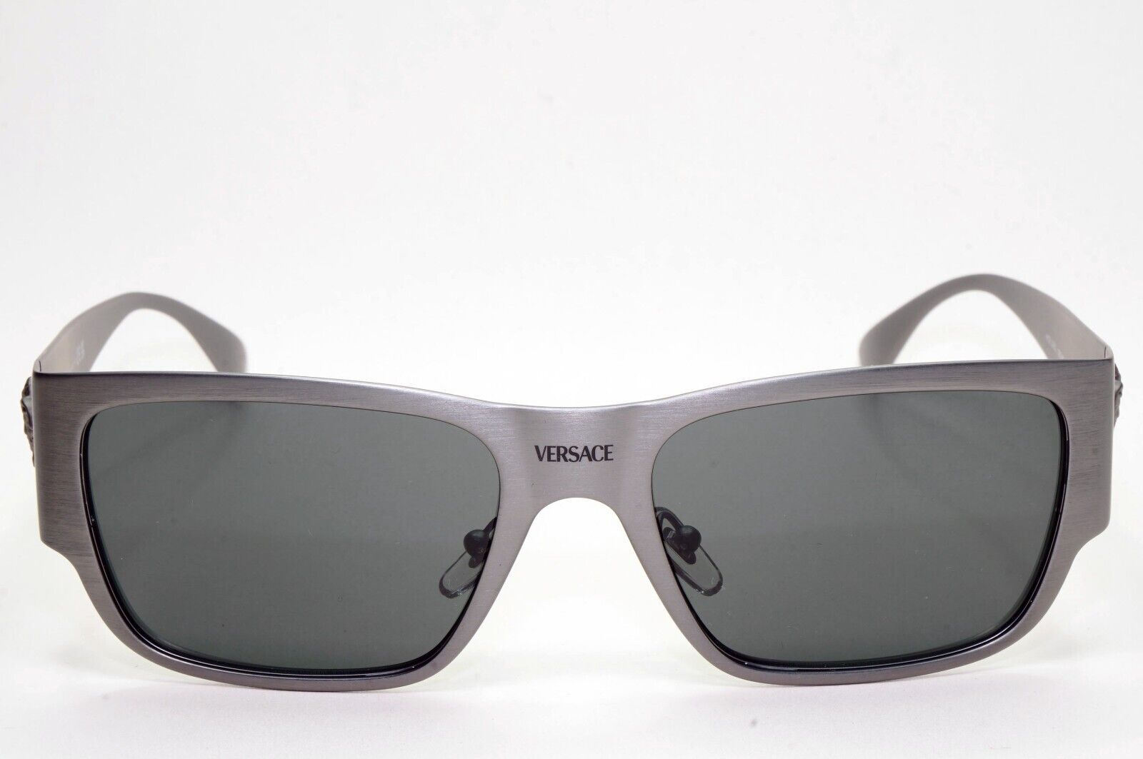 Versace Sunglasses Gunmetal Medusa Dark Silver Brushed Matte MOD VE 2262 1262/87