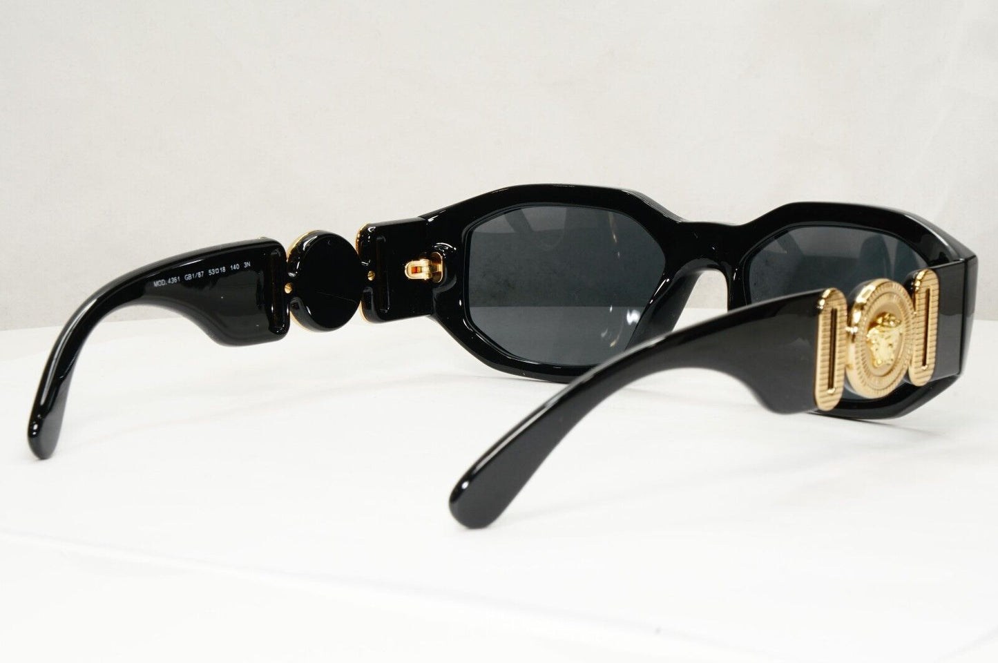 Versace Sunglasses Black Gold Medusa Square Retro Biggie MOD VE 4361 GB1/87