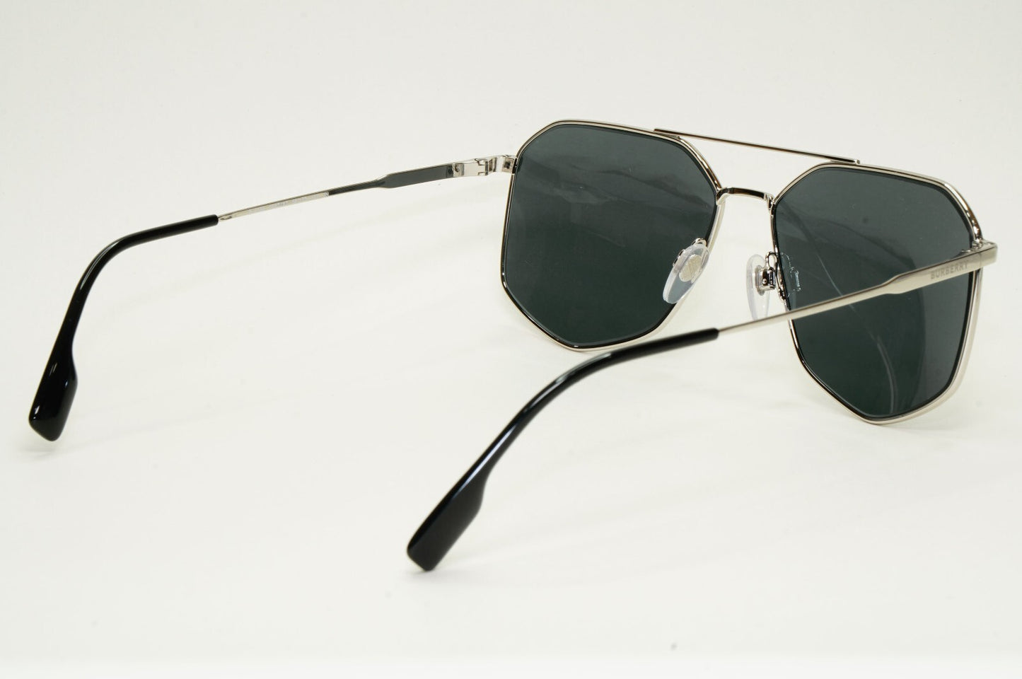 Burberry Sunglasses Silver Navigator Pilot Metal Ozwald BE 3139 1005/87 58mm [a]