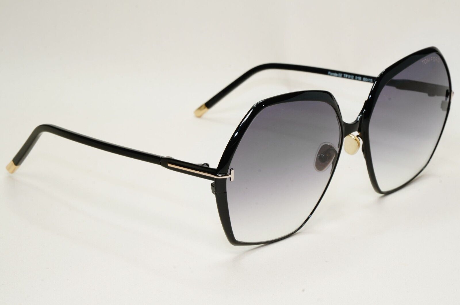 Tom Ford Sunglasses Fonda-02 Hexagon Black Grey Gradient FT0912 TF 912 01B