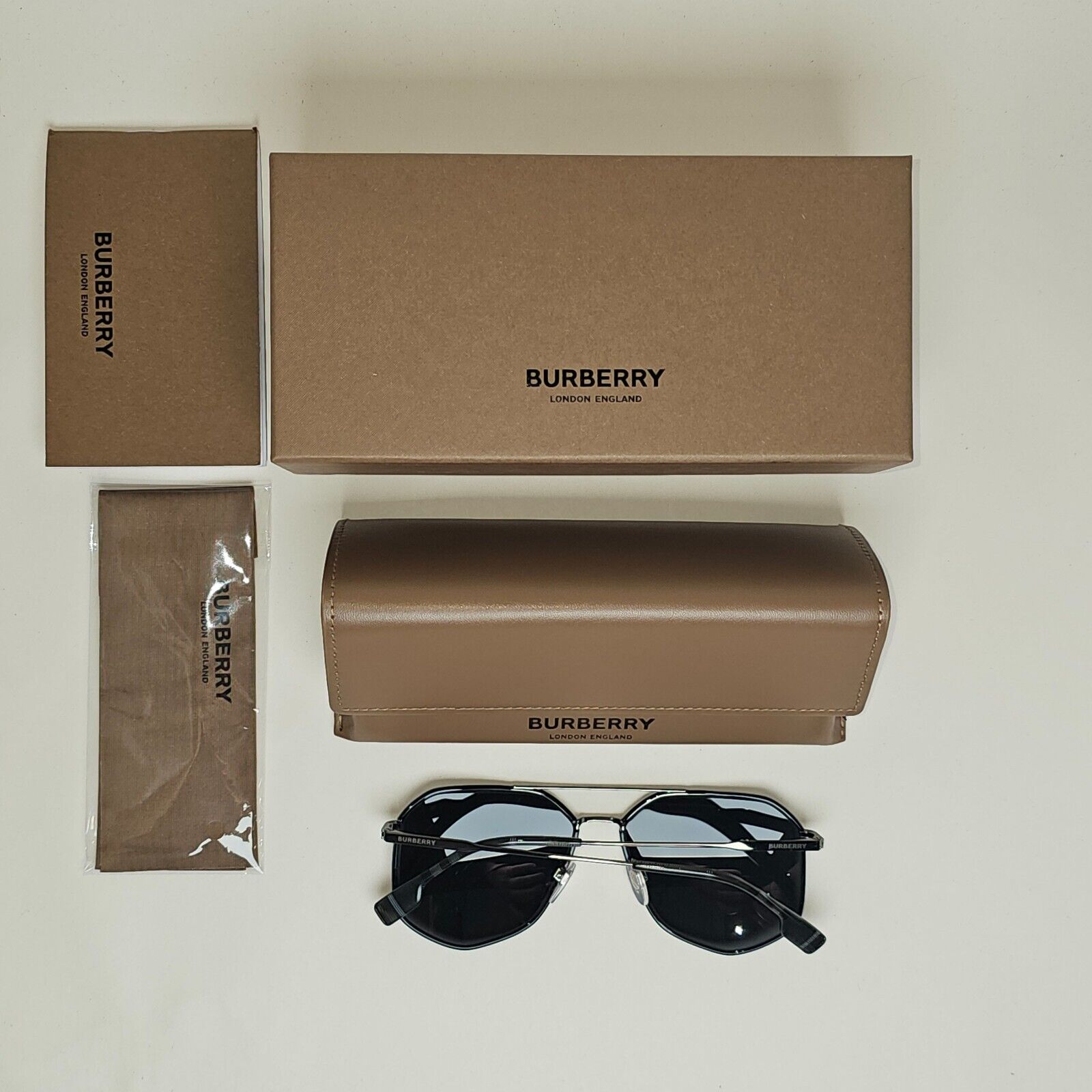 Burberry Sunglasses Ozwald Black Grey Navigator BE 3139 1144/87 58mm