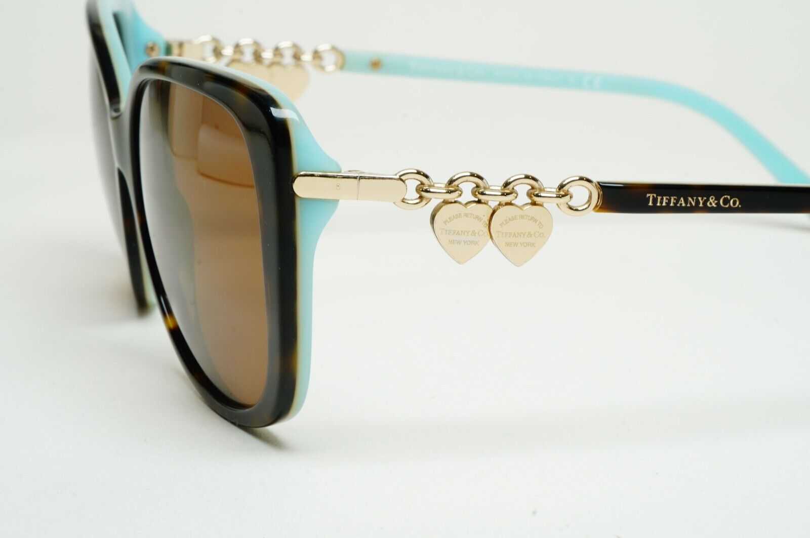 Tiffany & Co Sunglasses 2016 Gold Hearts Chain Brown TF 4129 8134/3B 170125