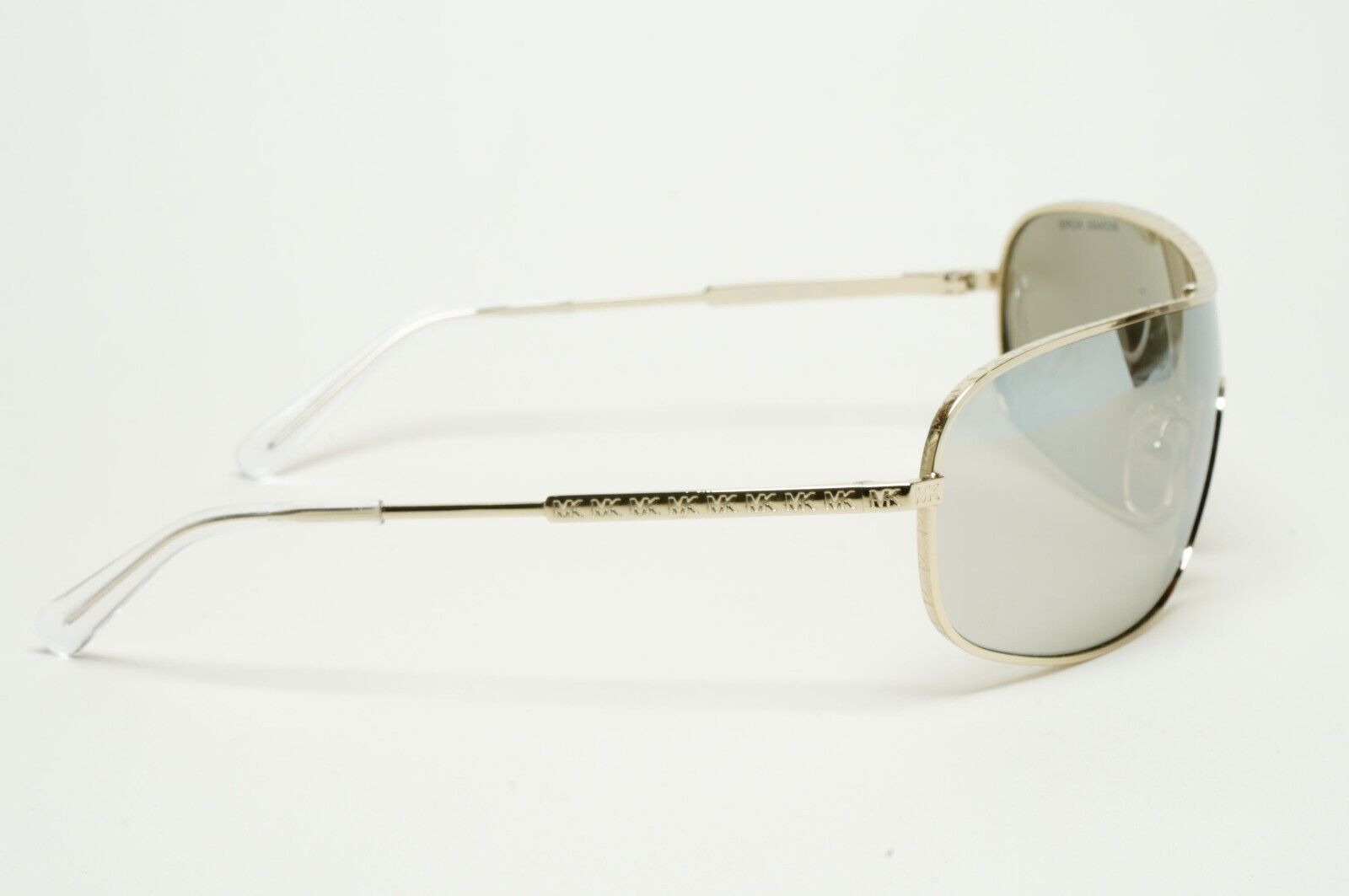 Michael Kors Sunglasses Light Gold Silver Mirror Shield Metal MK 1139 Aix 10146G