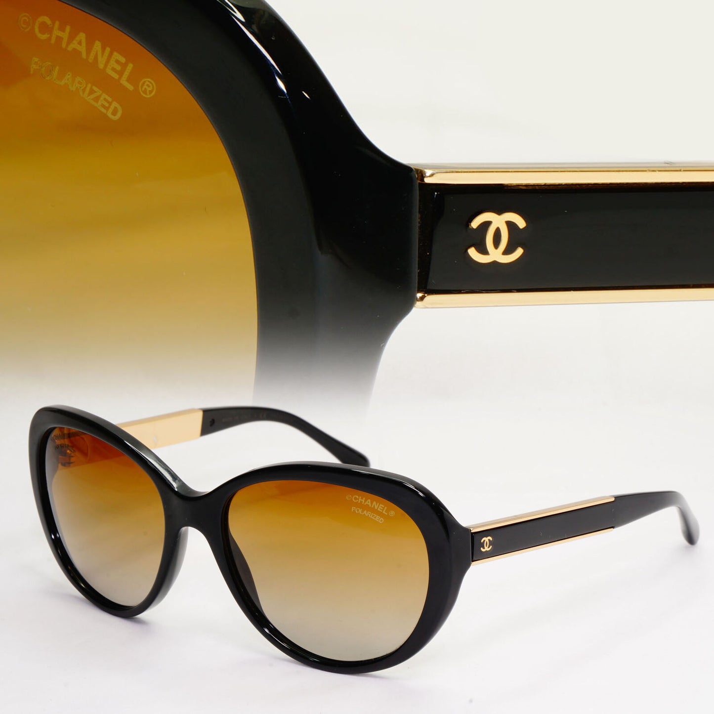 Chanel Sunglasses Polarixed Black Gold Brown Gradient 5269 c.622/S9 070224