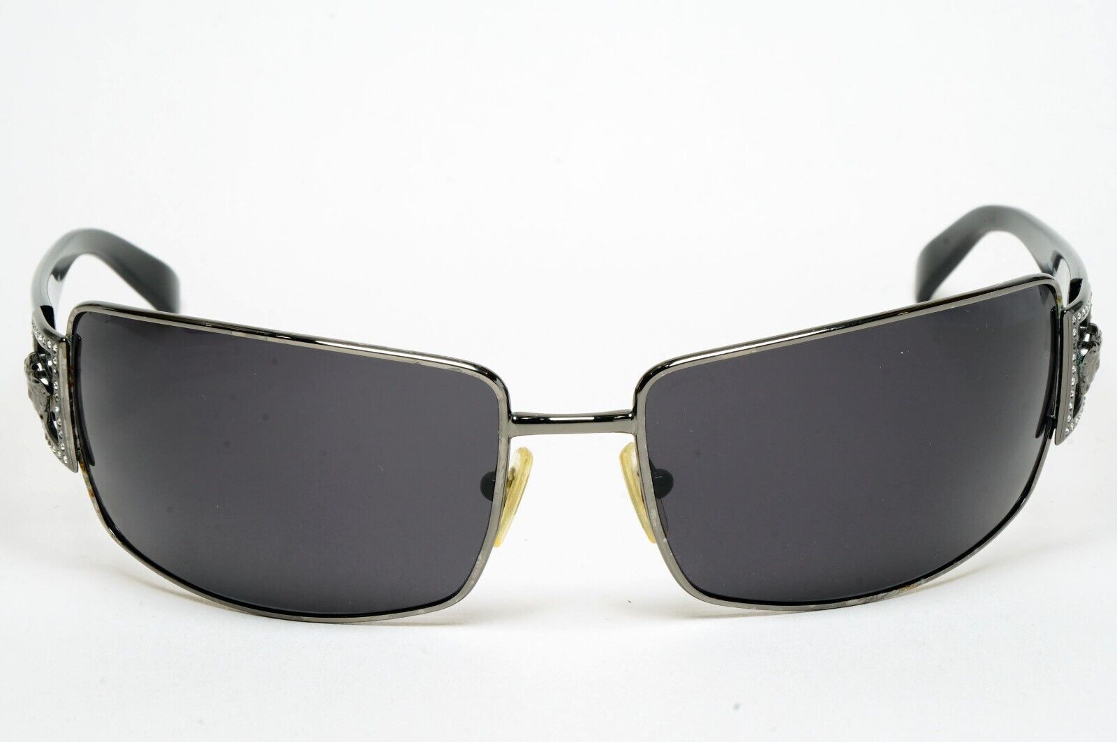 Versace Sunglasses 2004 Vintage Black Gunmetal Wrap MOD 2032-B 1001/11 180125