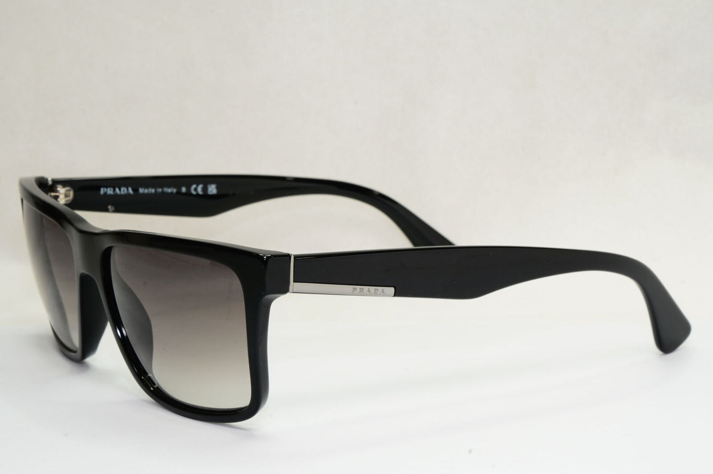 Prada Sunglasses Black Grey Gradient Square Glossy PR19SS SPR 19S 1AB-0A7 59mm