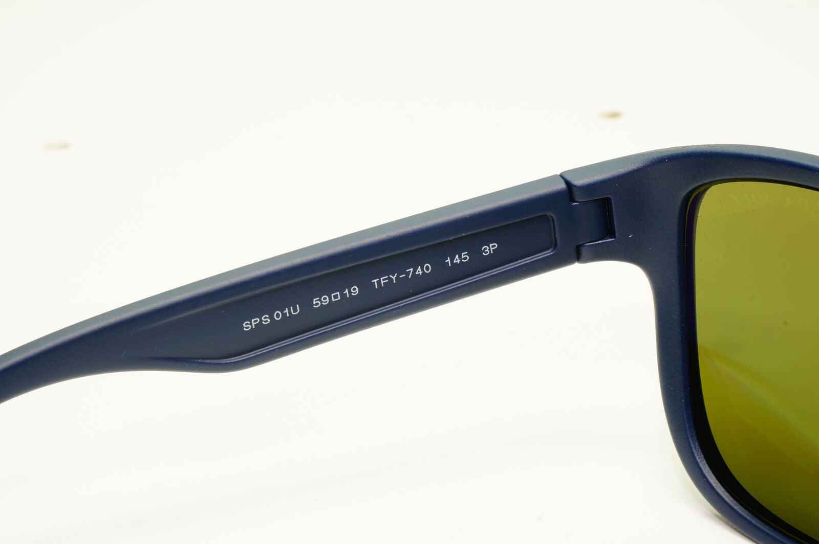 Prada Polarized Blue Silver Sunglasses Green Mirror PS01US SPS 01U TFY-740