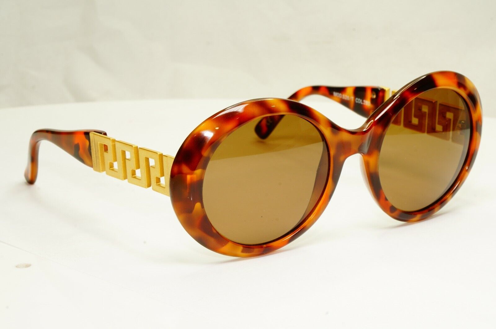 Gianni Versace 1995 Vintage Gold Meander Sunglasses Round MOD 526/T 280 25334