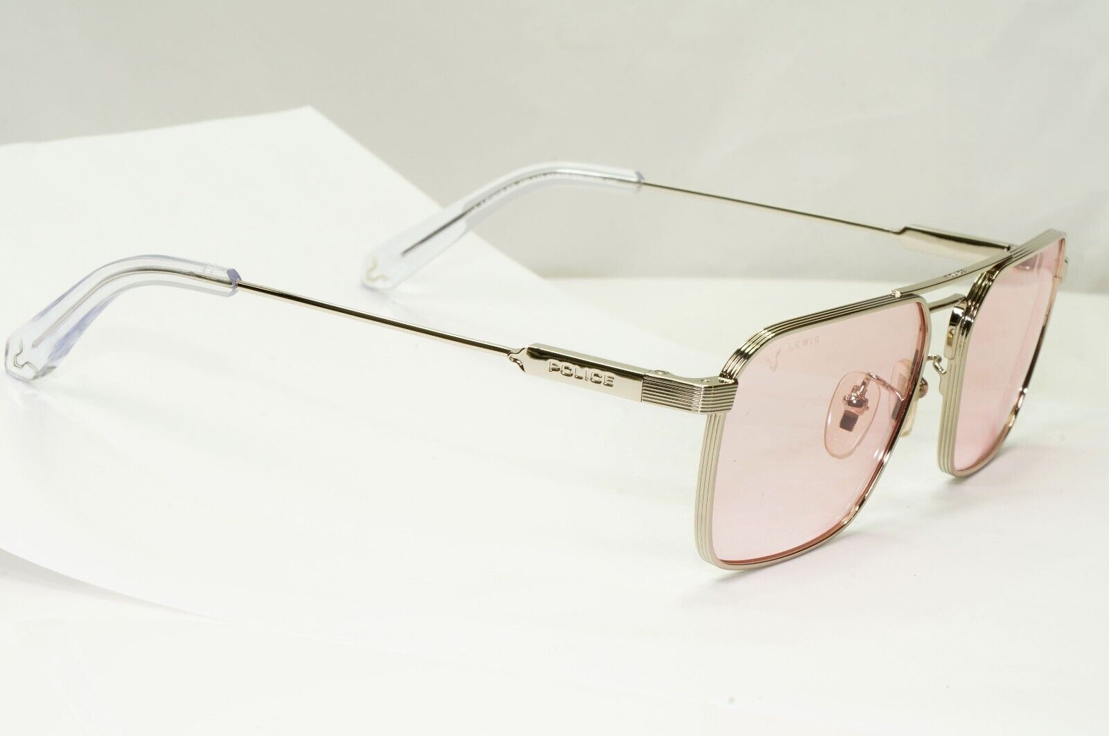 Police Lewis Hamilton F1 Sunglasses Pink Rose Tint Silver Metal SPL A23 COL 0579