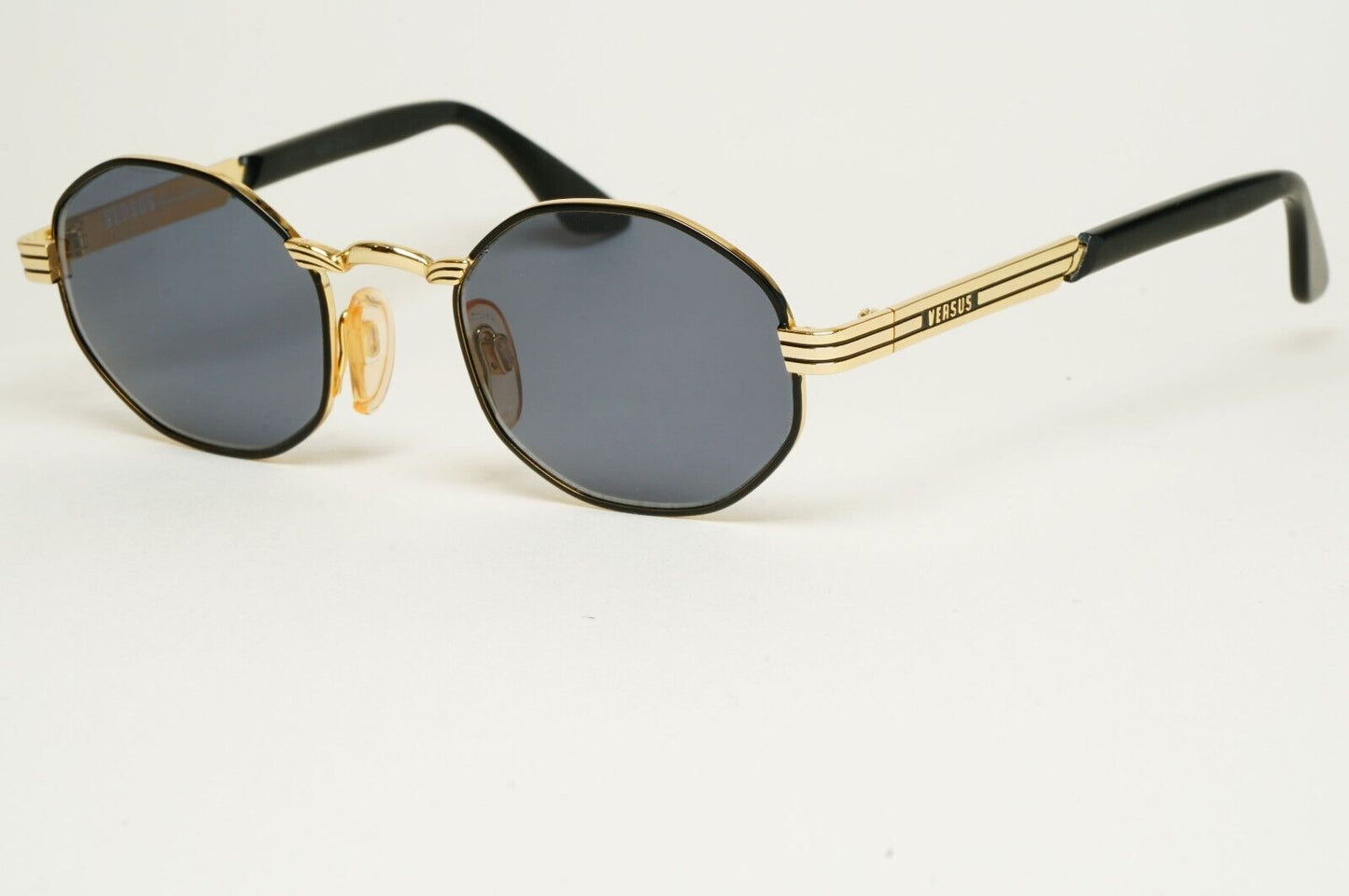 Versus Sunglasses 1996 by Gianni Versace Vintage Gold Hexagon MOD F09 COL 39M