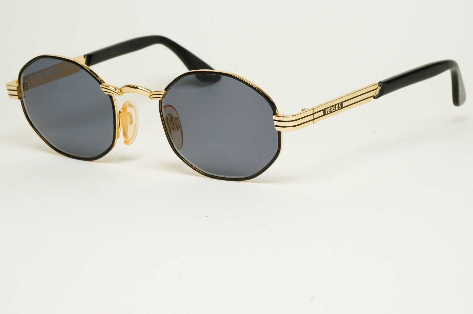 Versus Sunglasses 1996 by Gianni Versace Vintage Gold Hexagon MOD F09 COL 39M
