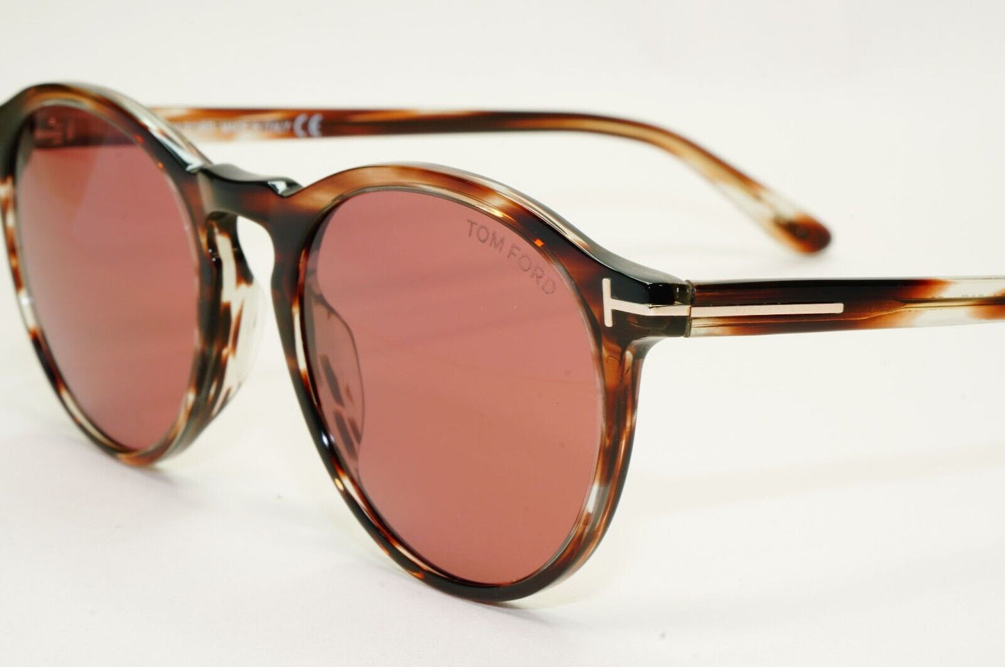 Tom Ford Sunglasses Aurele Brown Tortoise Round Red Bordo FT0904 TF 904 50E 52mm