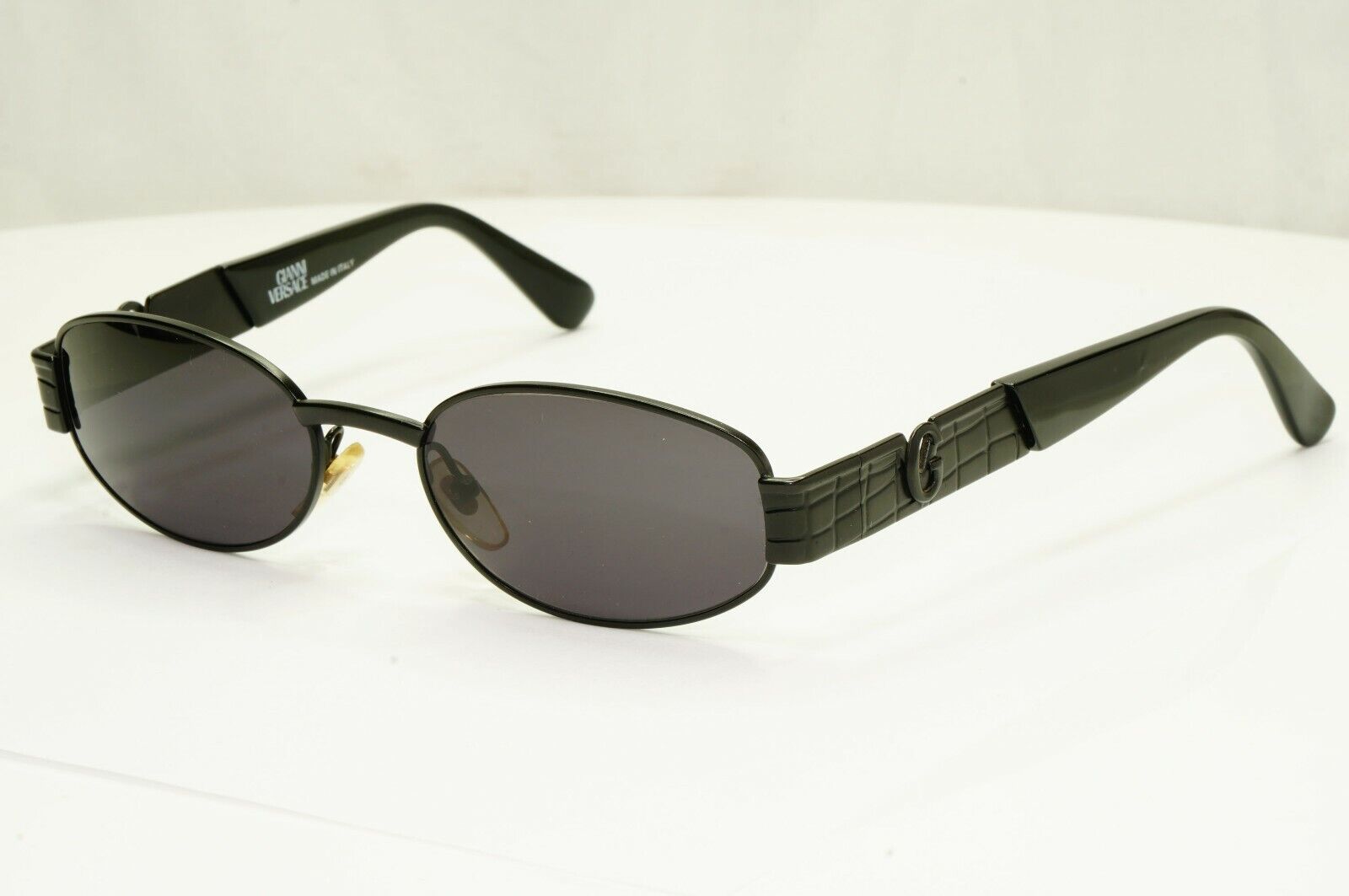 Gianni Versace 1996 Vintage Black Rectangle Metal Sunglasses MOD S20 COL 028