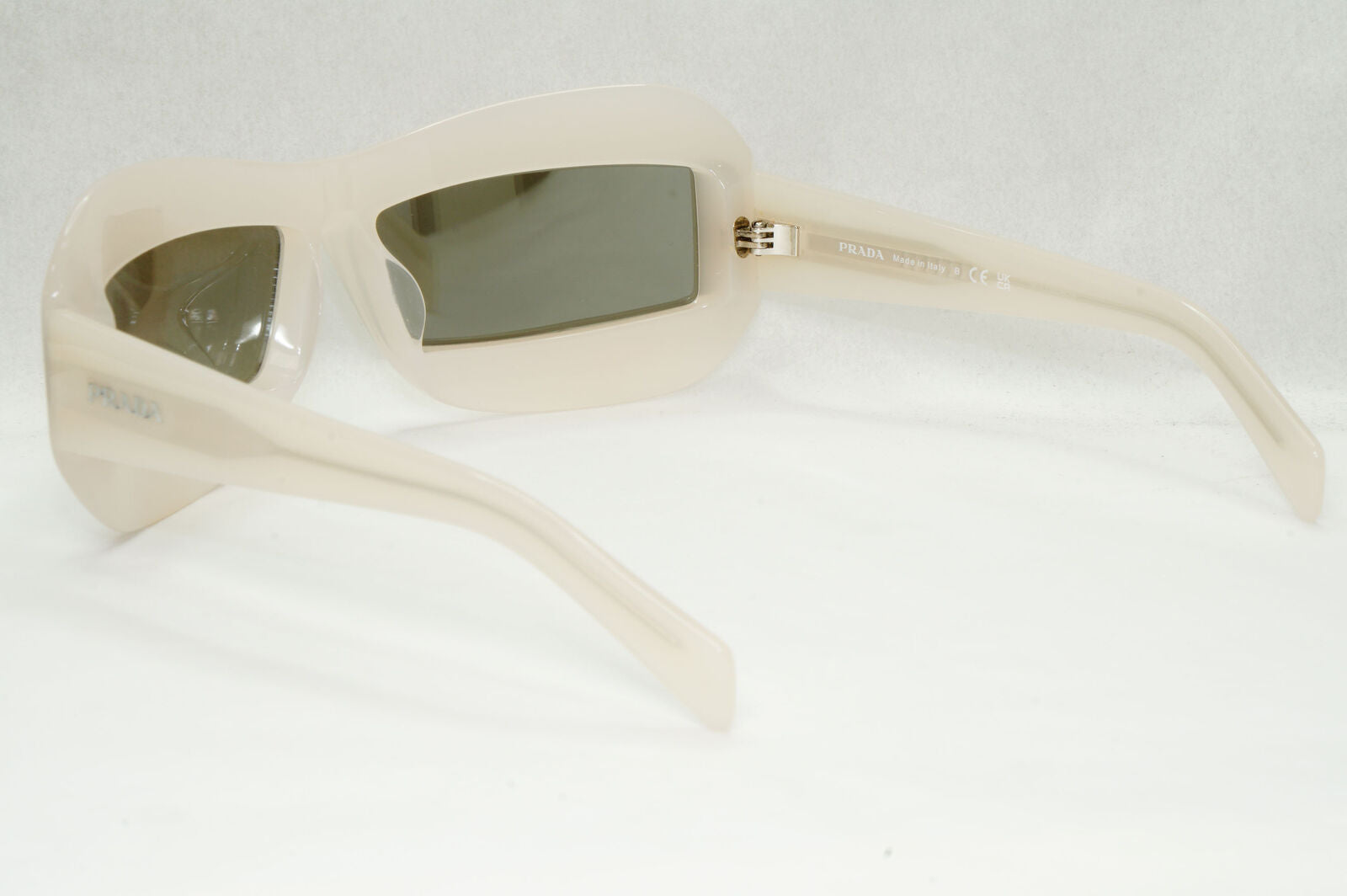 Prada Sunglasses Opal Nude White Silver Mirror Wrap PR30YS SPR 30Y 13D-2B0