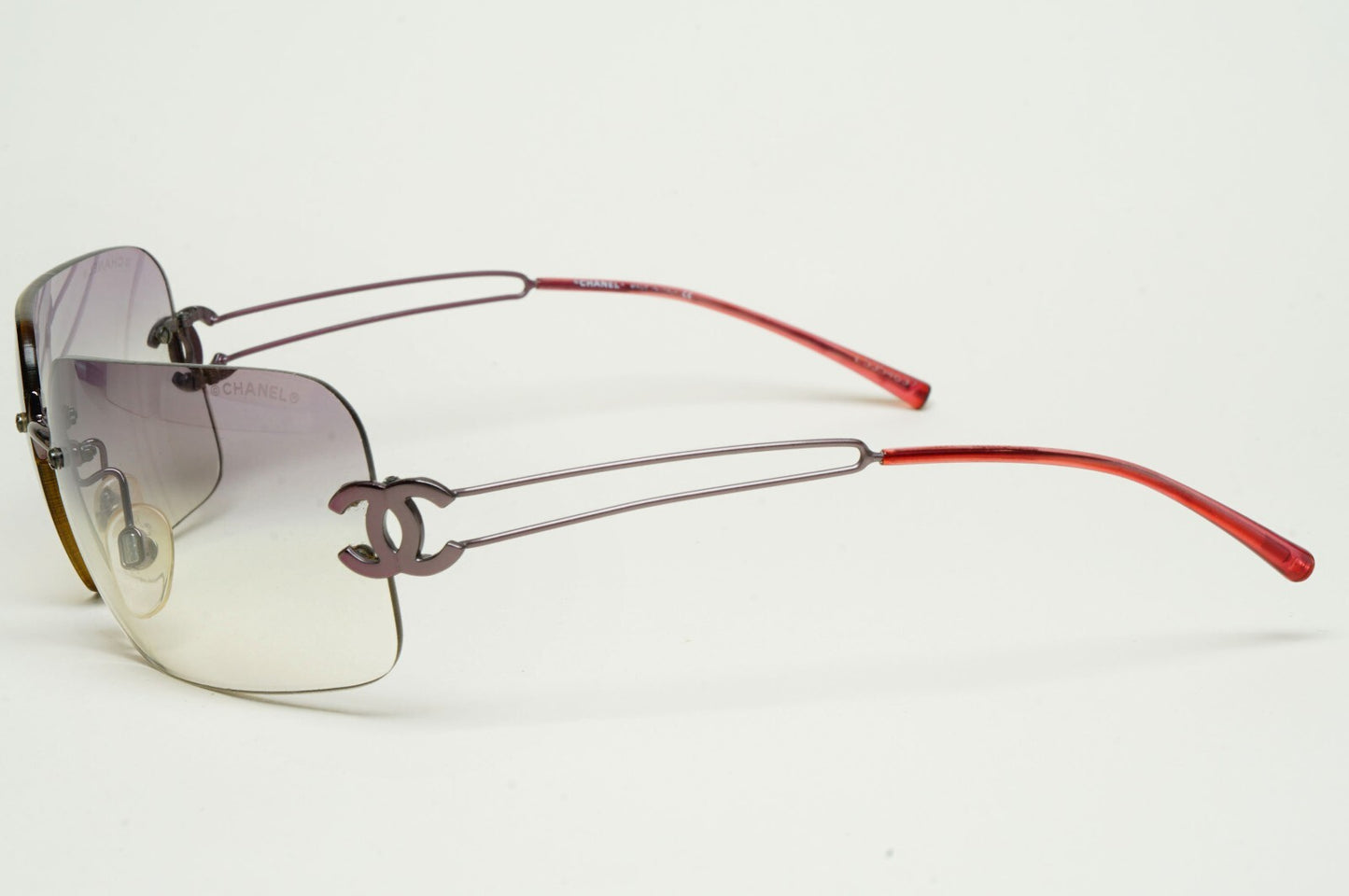 Chanel Sunglasses 2002 Vintage Grey Pale Violet Rimless 4068 c.228/8H 200225