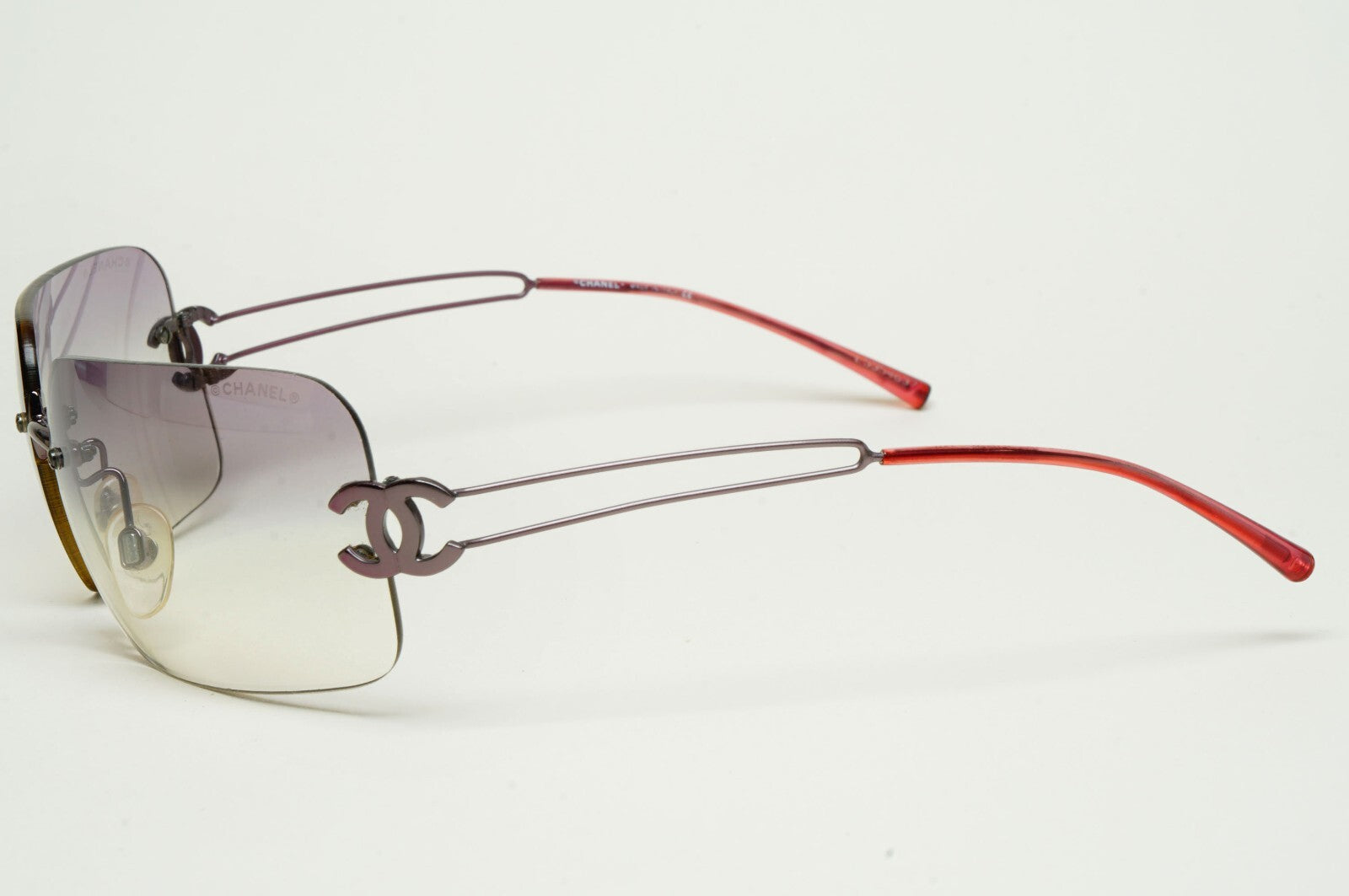 Chanel Sunglasses 2002 Vintage Grey Pale Violet Rimless 4068 c.228/8H 200225