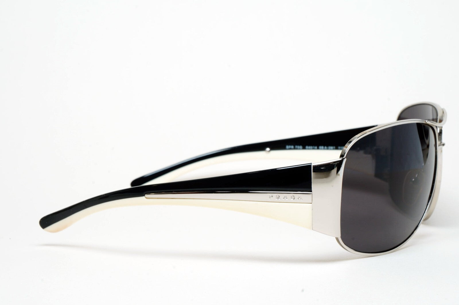 Prada Sunglasses 2006 Vintage Pilot Black Silver PR75GS SPR 75G 6BA-3M1 130225