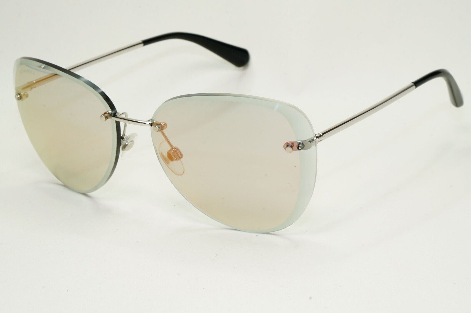 Chanel Sunglasses Rimless Silver Grey Mirrored 4239 c.124/5R 62mm
