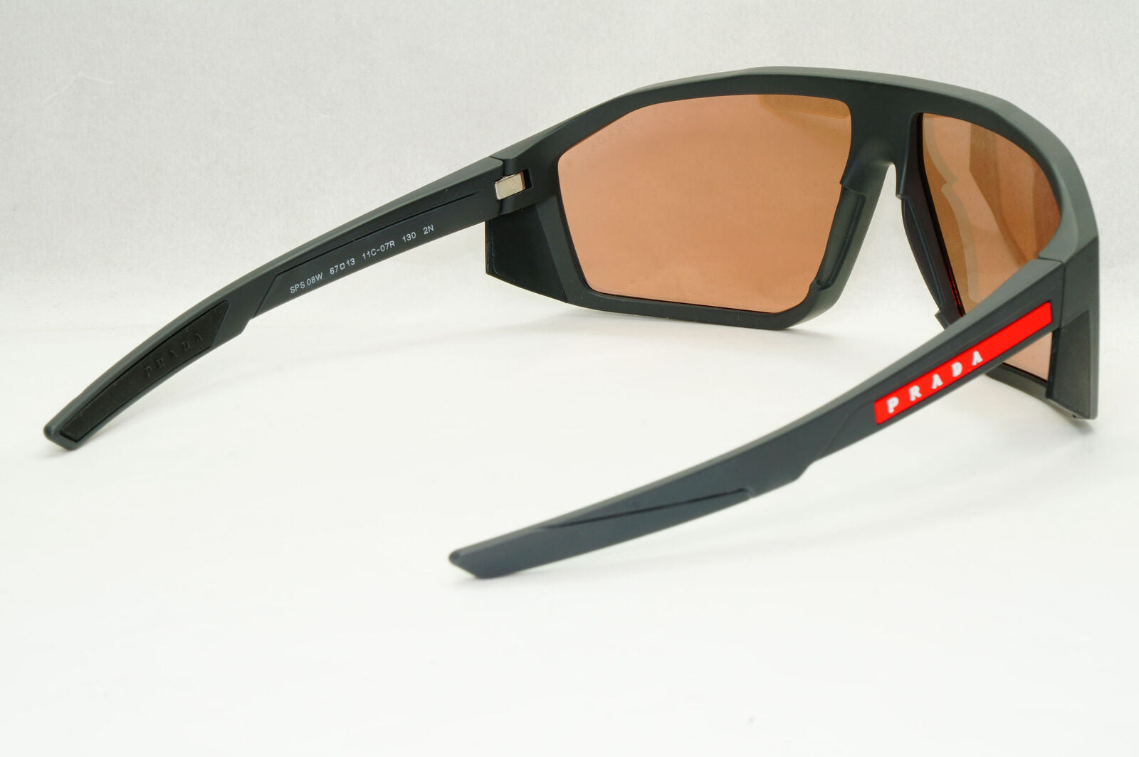 Prada Sunglasses Rose Gold Mirror Grey Rubber Wrap PS08WS SPS 08W 11C-07R