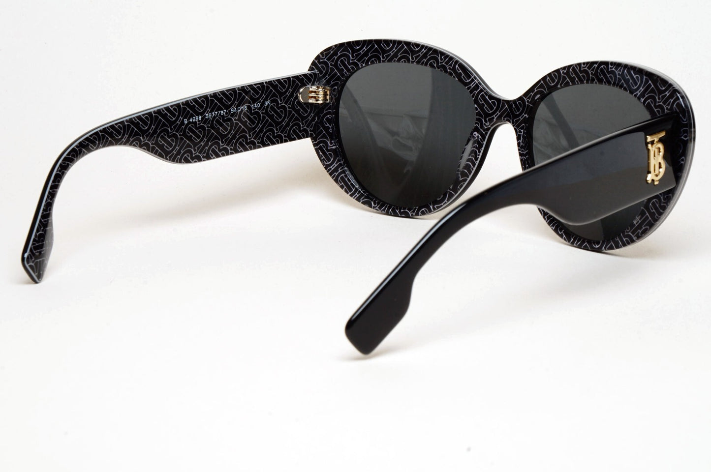 Burberry Sunglasses Black Gold TB Print Crystal BE 4298 Rose 3977/87 54mm