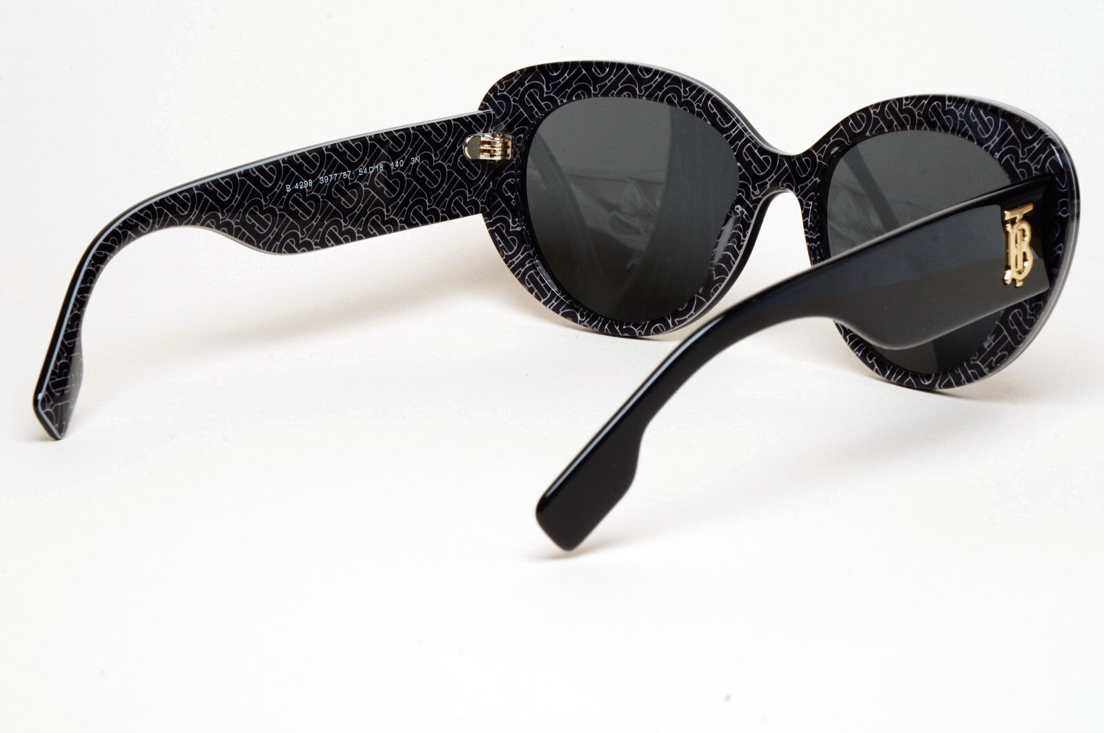 Burberry Sunglasses Black Gold TB Print Crystal BE 4298 Rose 3977/87 54mm