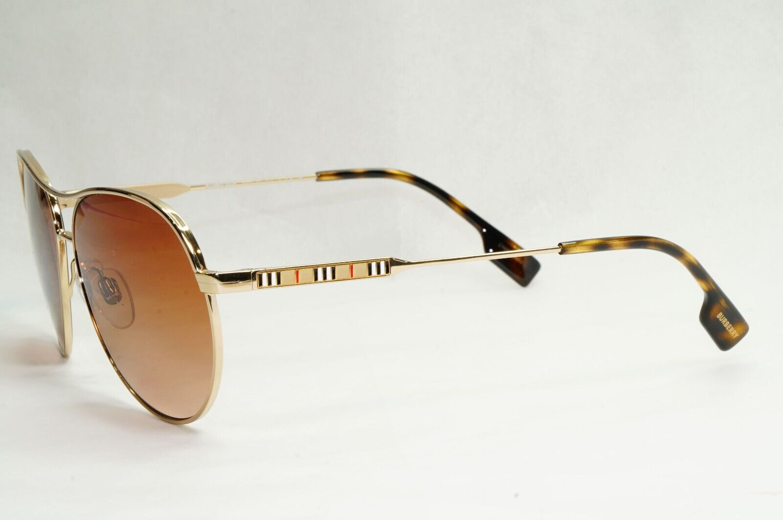 Burberry Sunglasses Gold Pilot Tara Metal Brown Gradient BE 3122 1109/13 59mm