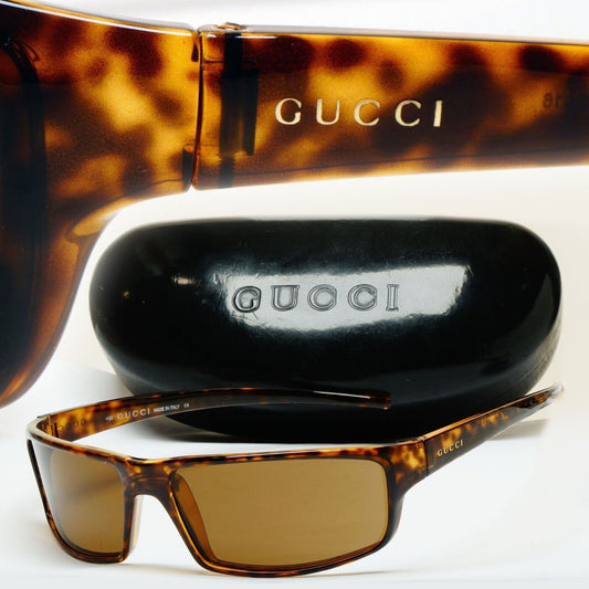 Gucci Sunglasses 1999 Vintage Brown Tortoiseshell Wrap GG 1425/S 676 250125