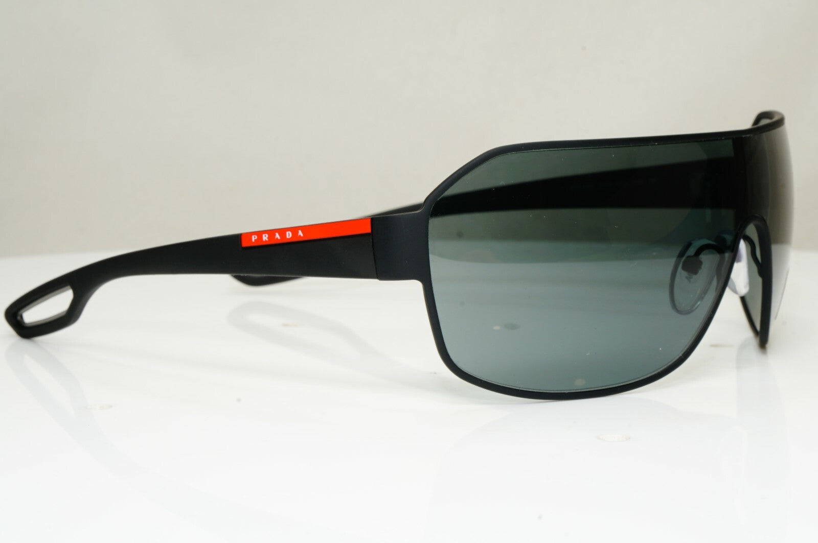 Prada Sunglasses Black Shield Visor Ski Sport Wrap PS52QS SPS 52Q DG0-1A1 [a]