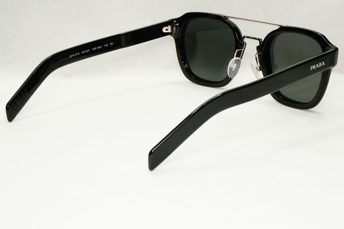 Prada Sunglasses Black Navigator Square Bridge Glossy PR07WS SPR 07W 1AB-5S0