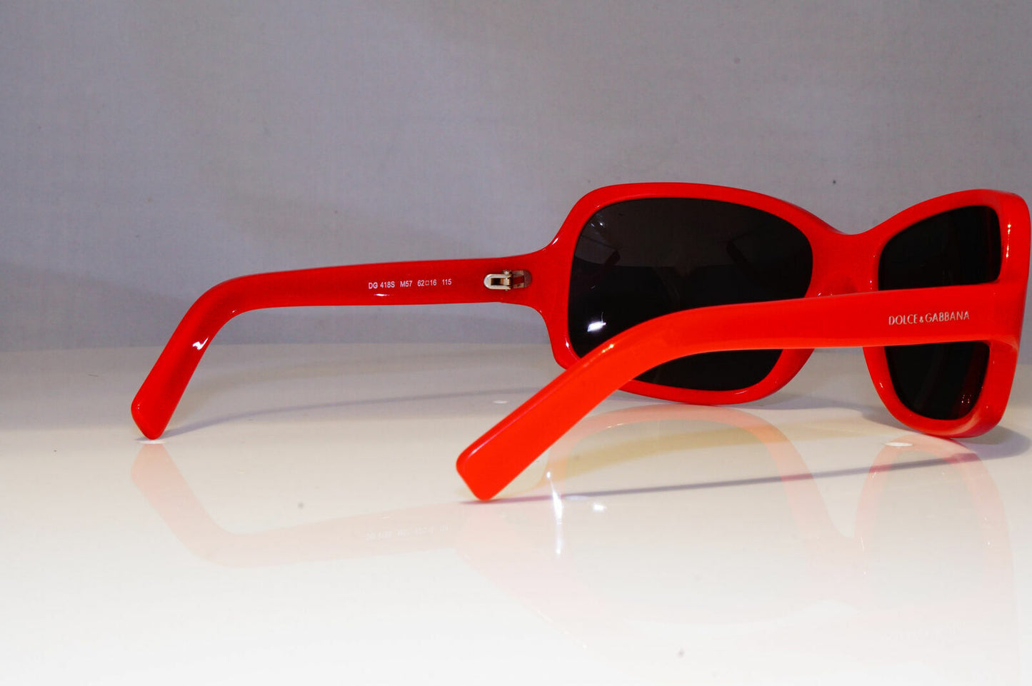 Authentic DOLCE & GABBANA Boxed Vintage Sunglasses Red Square DG 418 M57 25844