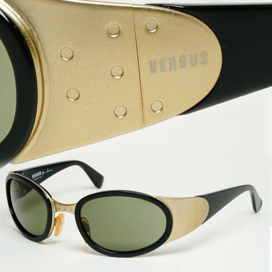 Versus Sunglasses 1996 by Gianni Versace Vintage Black Bronze MOD R50 COL 86M