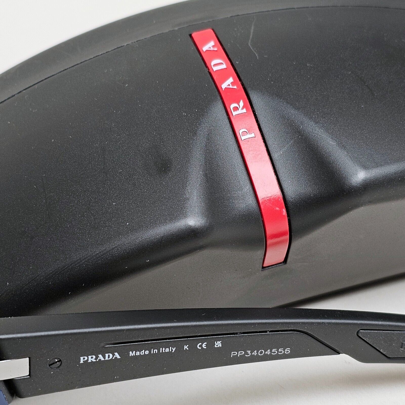 Prada Sunglasses Black Blue Wrap Side Shields PS07WS SPS 07W DG0-09R 100125