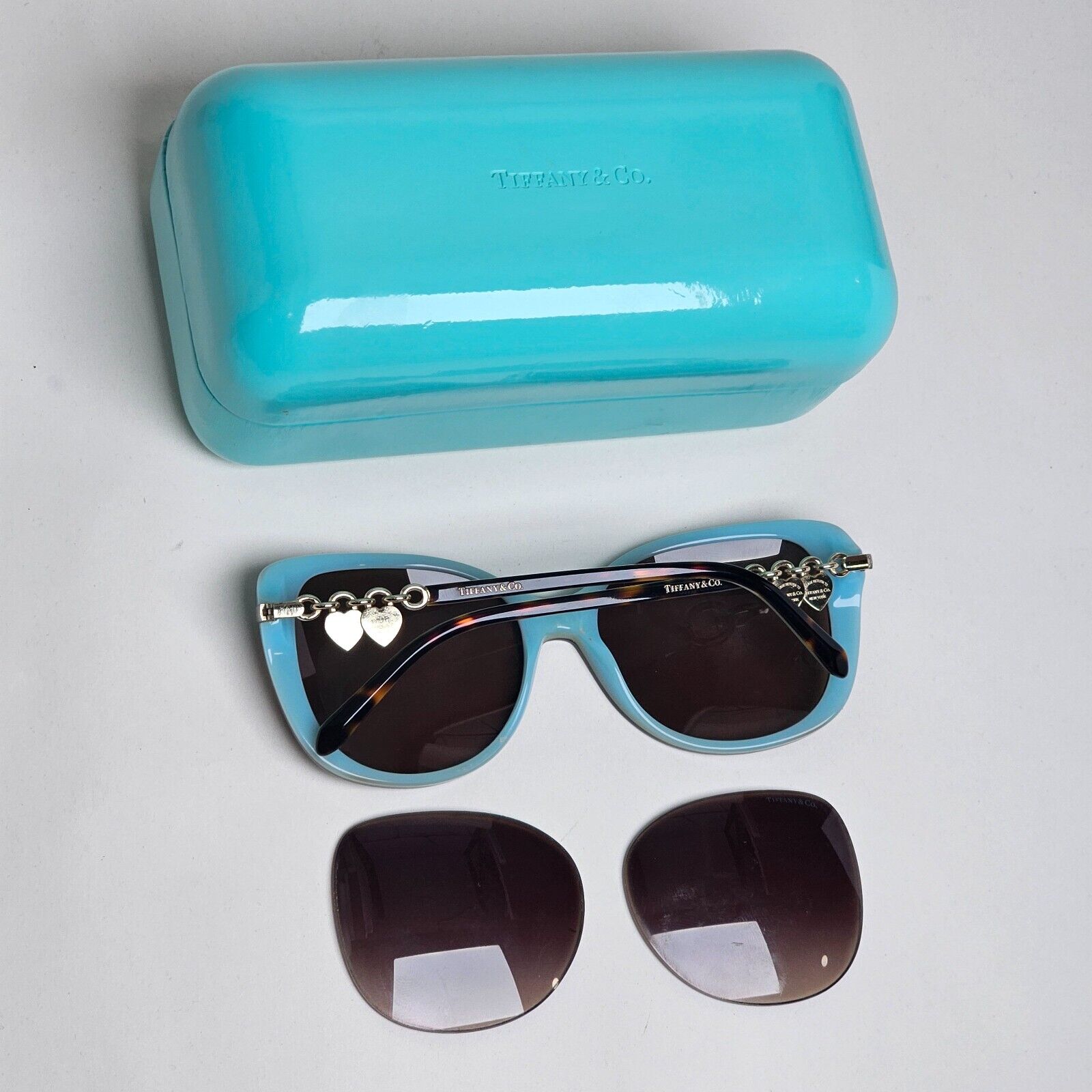 Tiffany & Co Sunglasses 2016 Gold Hearts Chain Brown TF 4129 8134/3B 170125